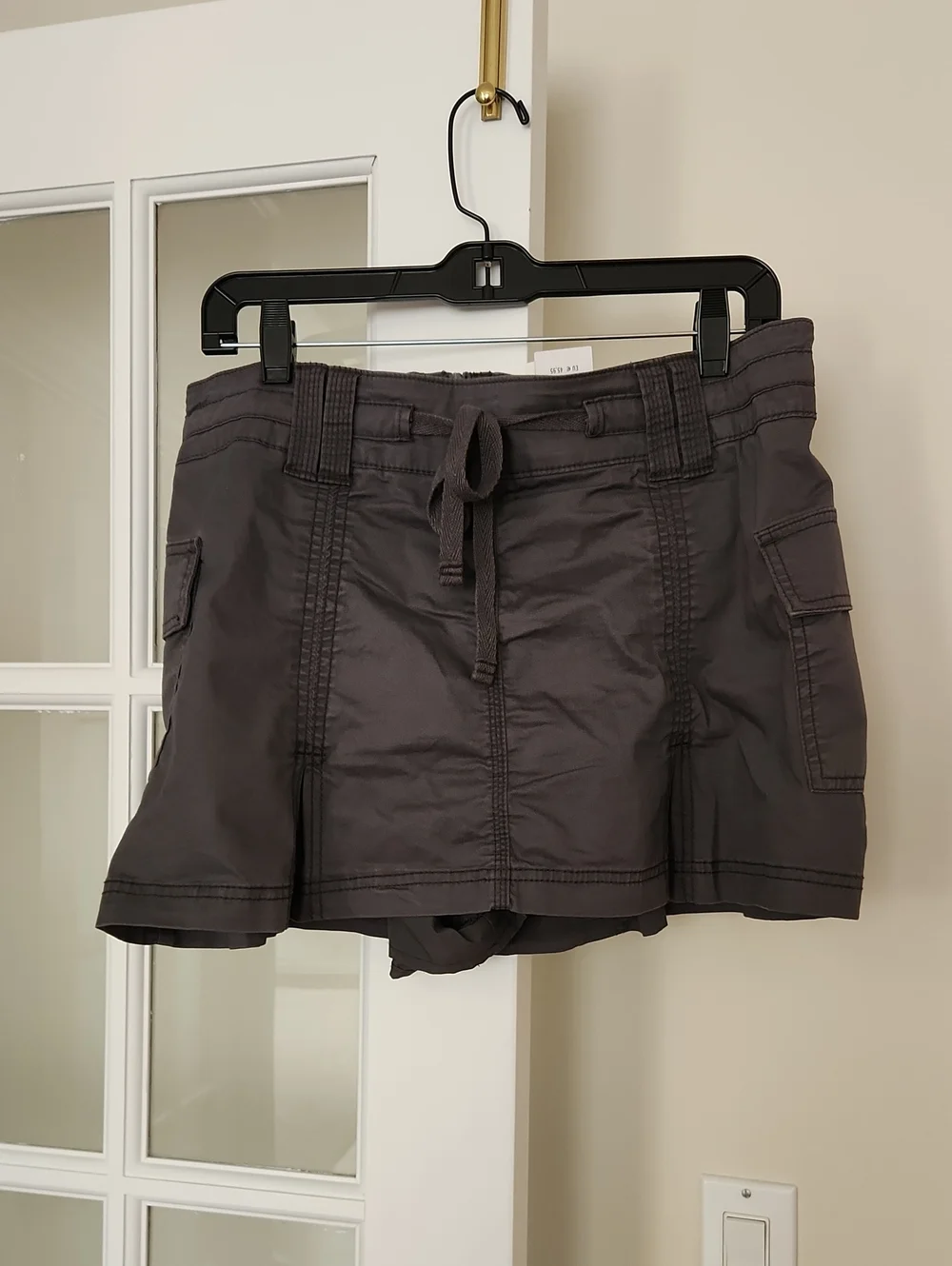 Hollister Women's Dark Gray Cargo Skort with Drawstring Waist NWT